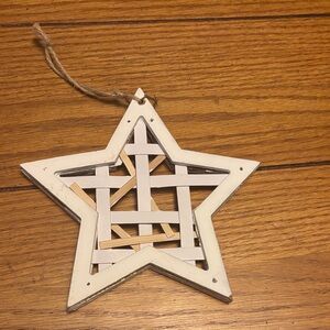 White Woven Star Ornament